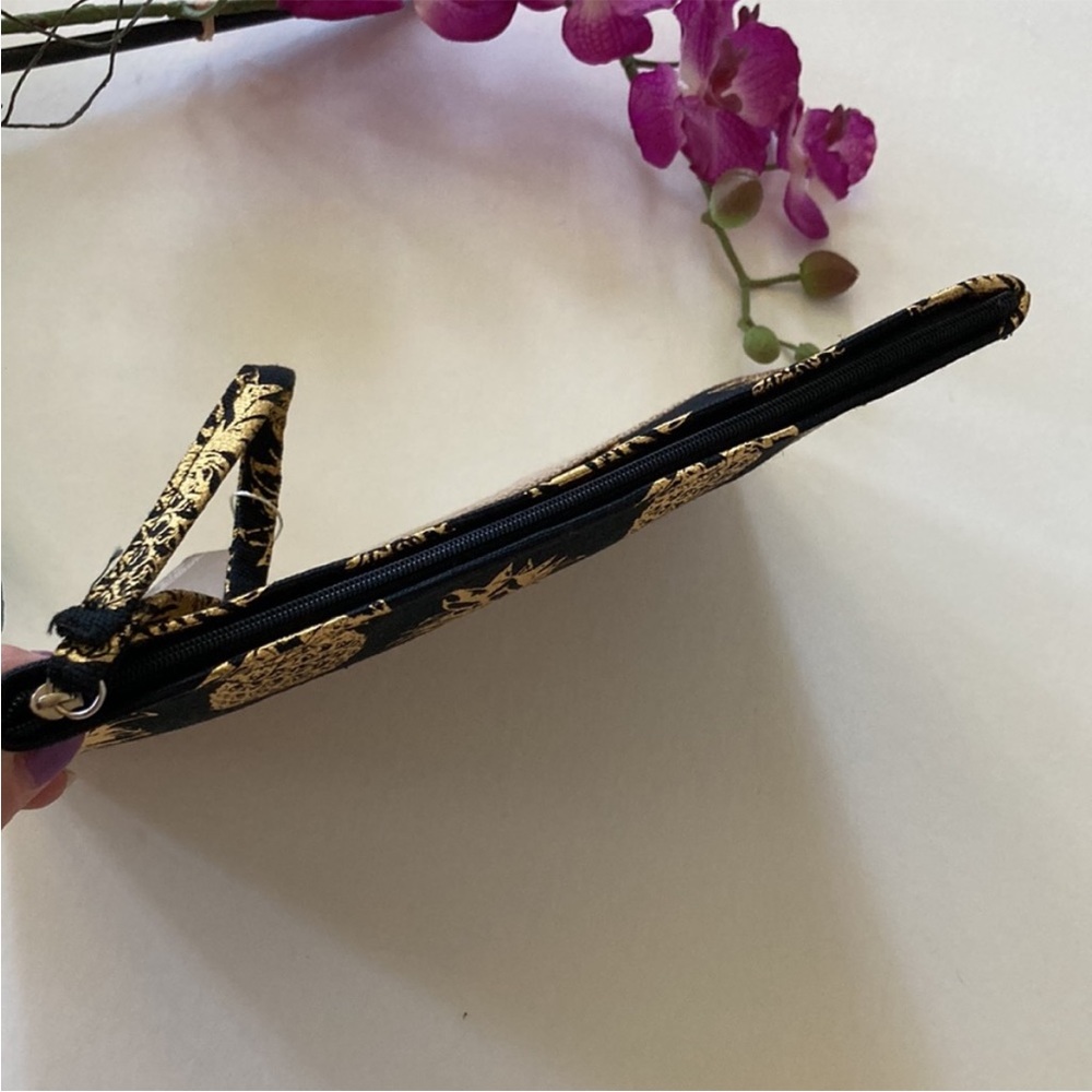 Black & Gold Foil Pineapple Wristlet/Cosmetic Bag - Picture 5 of 8